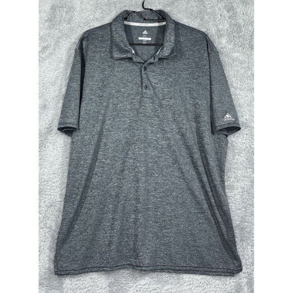 Adidas Golf Athletic Polo‎ Shirt Size Mens 2XL XXL Gray Short Sleeve Golf Casual